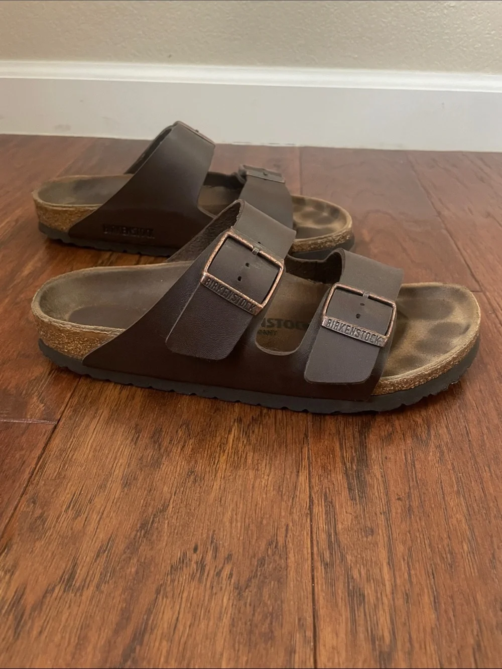 Women’s Birkenstock-   Dark Brown Two-Buckle Sandals
